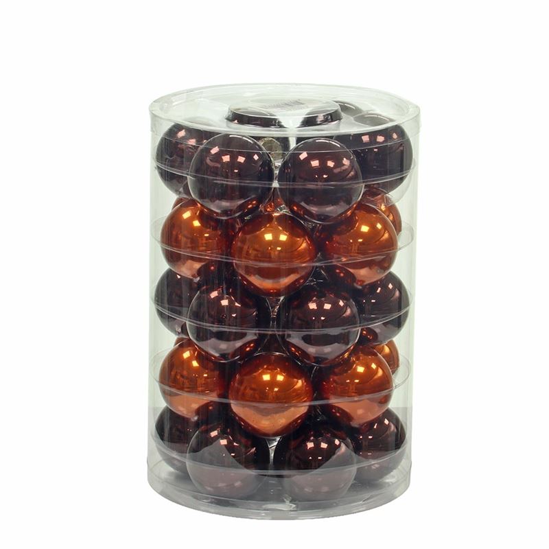 Kerstbal 57mm Bruin combi 30 st.