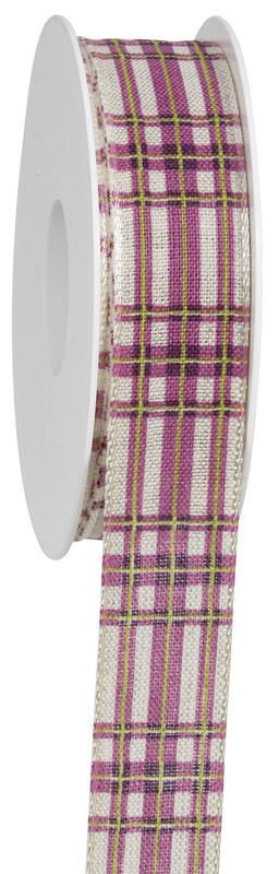 Lint Tartan draad 25mmx18mtr fuch.