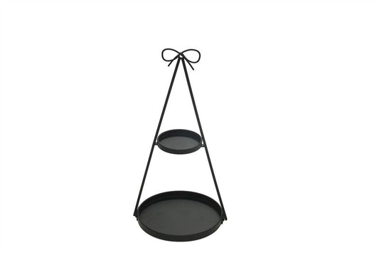 Etagere 2lagen strik D.28H.55cm.