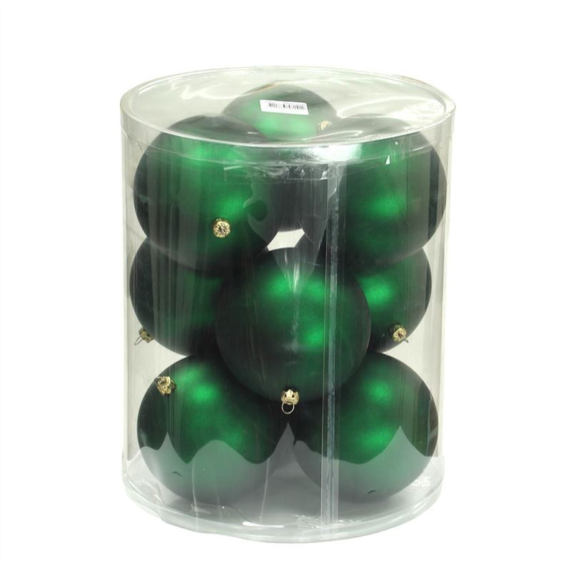 Bal kunstst. D.10cm mat groen 9/set