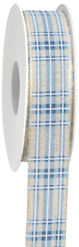 Lint Tartan draad 25mmx18mtr  bl.