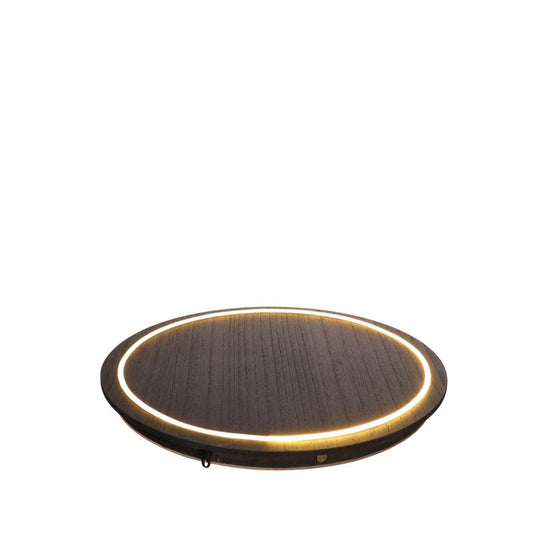 Wood w.neon light D.28 h2,6 cm touc
