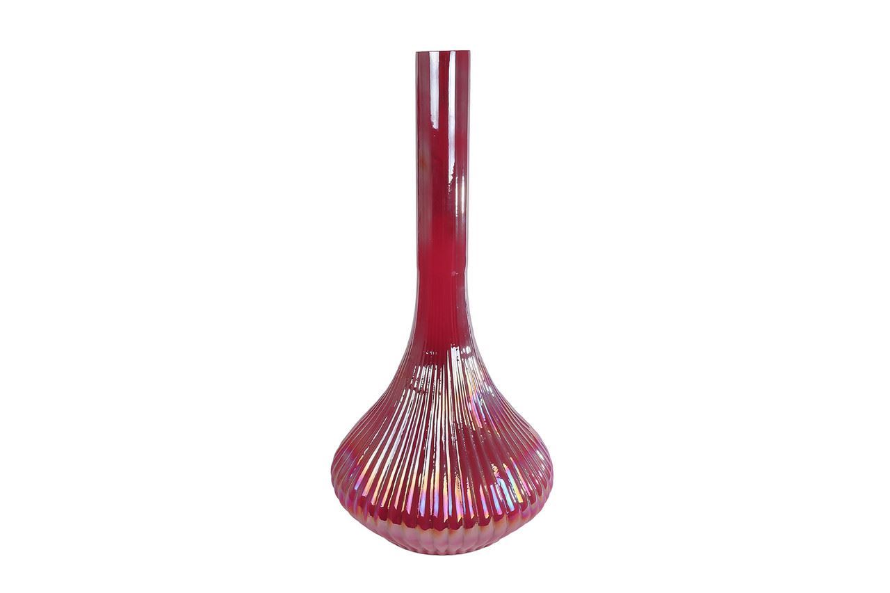 "Vaas ""Mair"" roze glas 30x30x60cm
