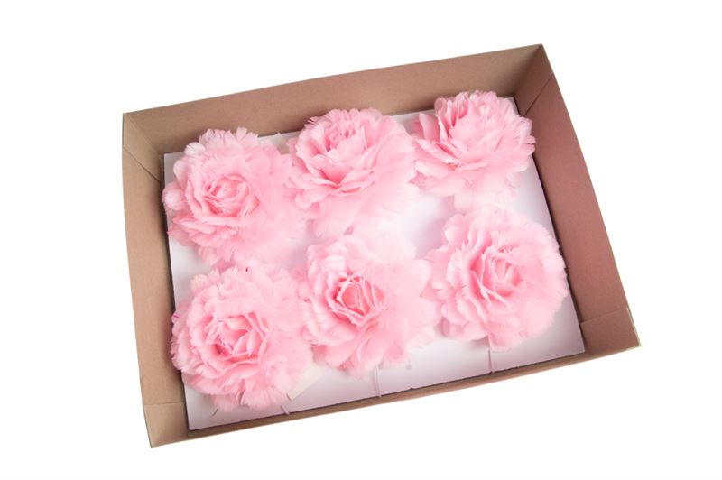 Rozen veren 10 cm met clip licht ro