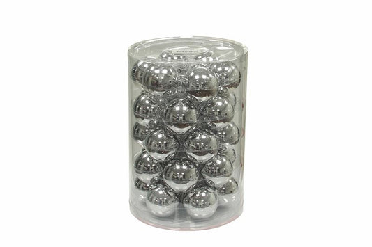 Kerstbal glas 57mm zilver glans 30/