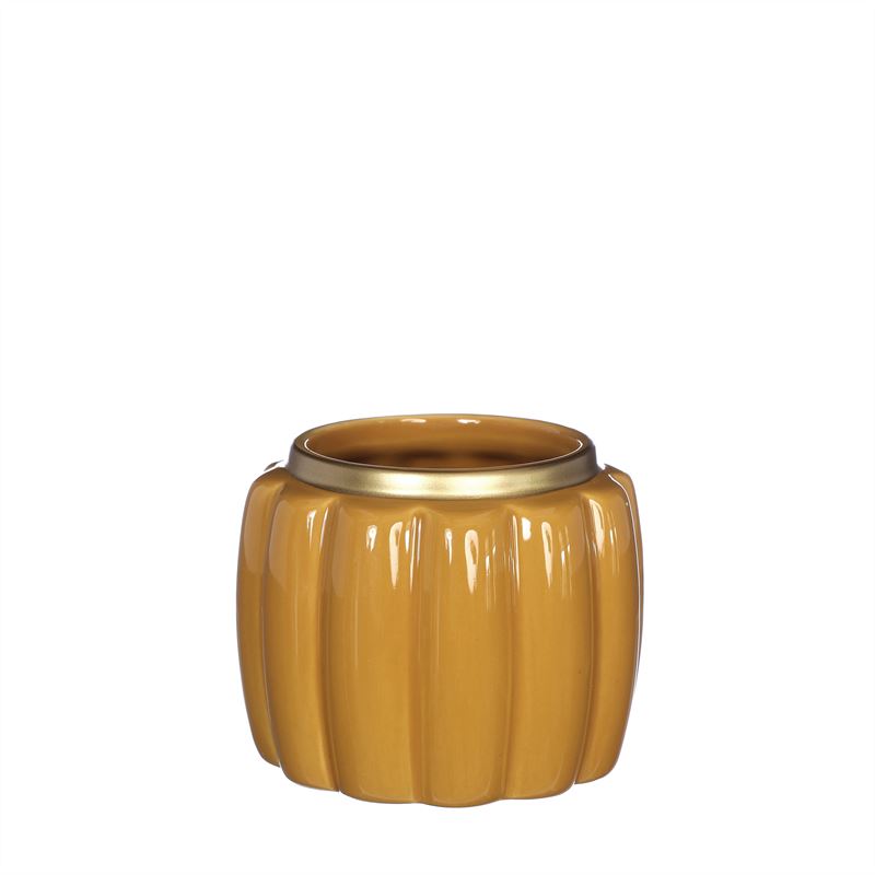 Pouff pot D.9,5 h.7,6 cm mustard
