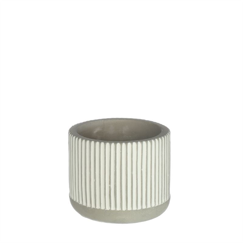 Pot Lines  D.7,4 h.6 cm grey
