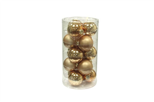 Kerstbal glas 80mm goud combi 15/ko