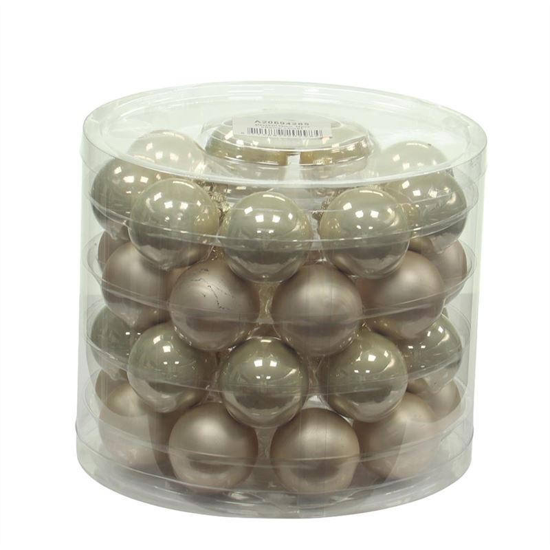 Kerstbal glas 40mm champagne pearl
