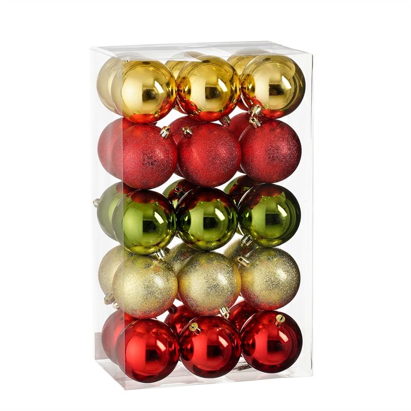 Bal  goud rood d.gr 30 st. d8cm
