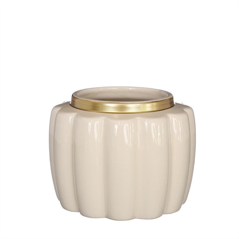 Pouff pot D.12,6 h.9,7 cm creme
