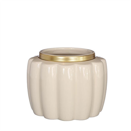 Pouff pot D.12,6 h.9,7 cm creme