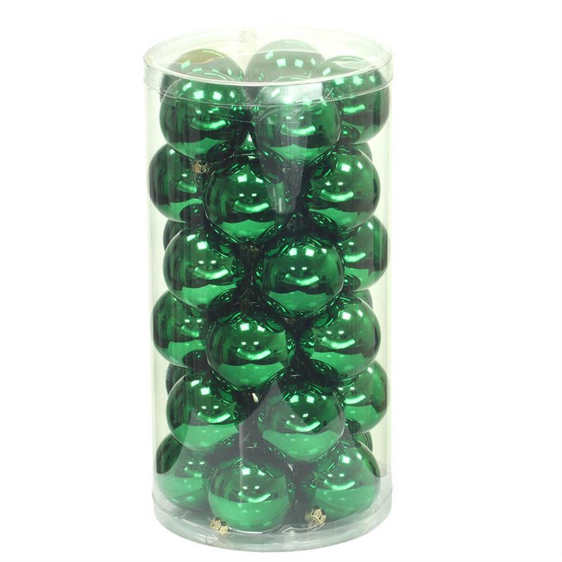 Bal kunstst. D.5cm gl.groen 30/set
