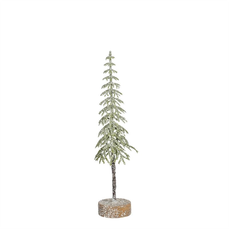 Decoratie boom gr frosted h26xd7cm