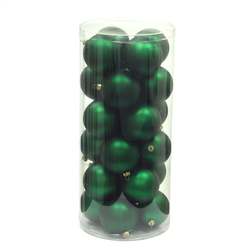 Bal kunstst. D.7cm mat groen 24/set