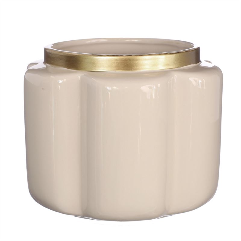 Pouff pot D.17,6 h.13,7 cm creme