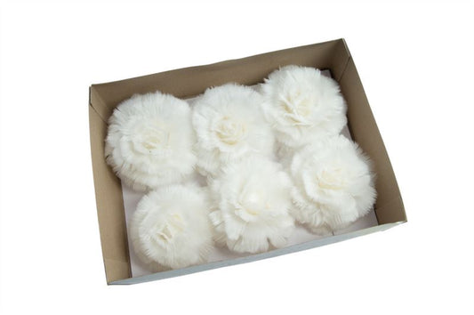 Rozen veren 10 cm met clip wit