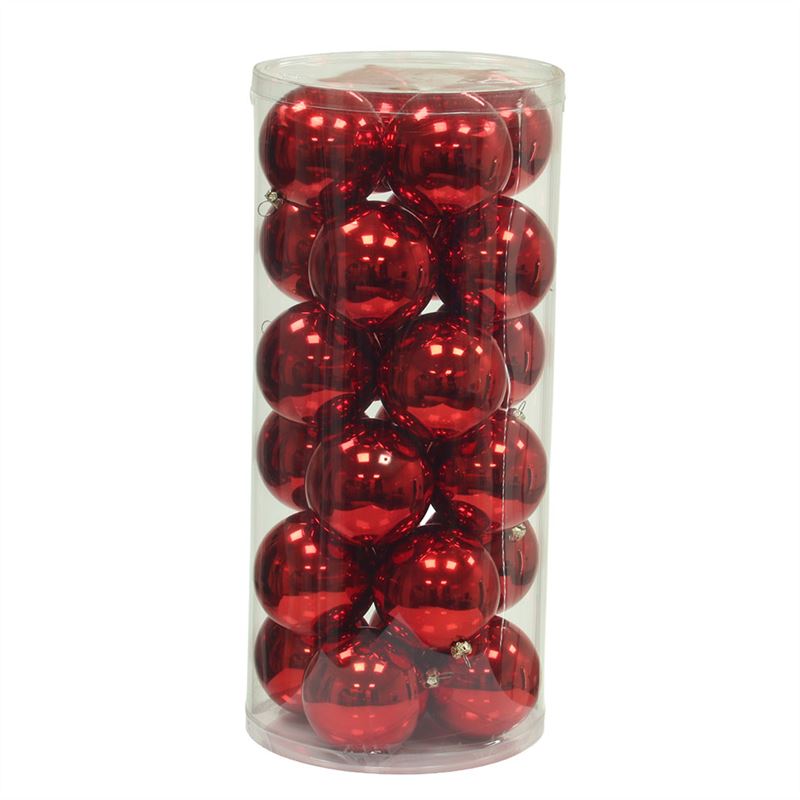 Bal kunstst.D7cm.gl.rood 24/set