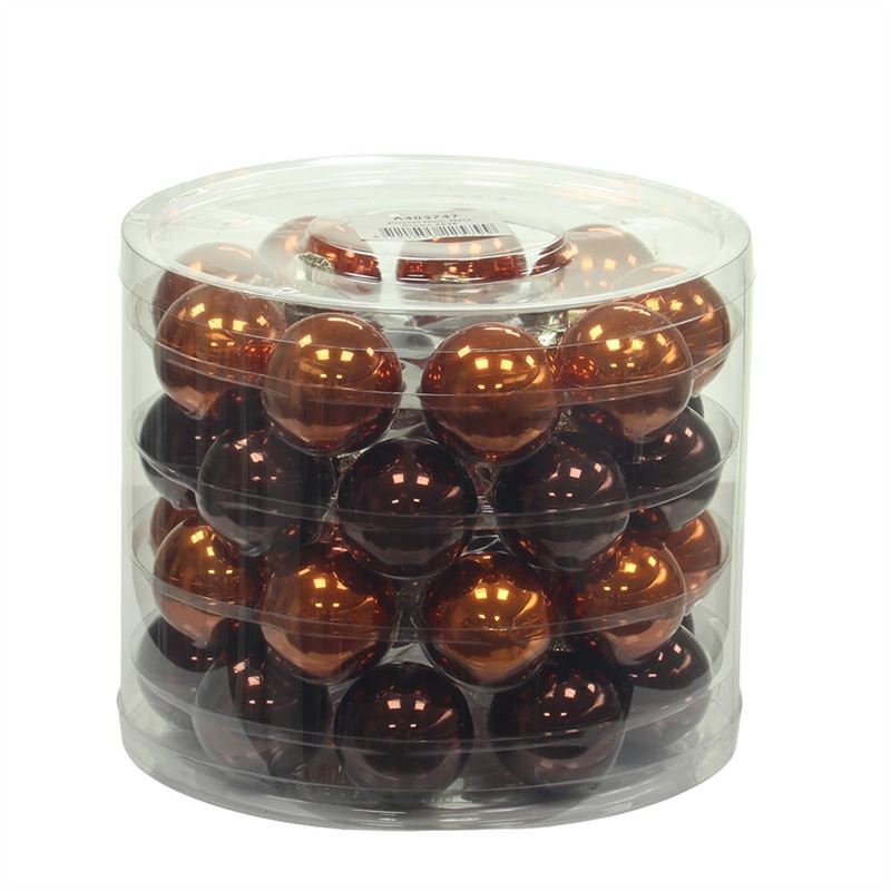 Kerstbal 40 mm Bruin combi 36 st.