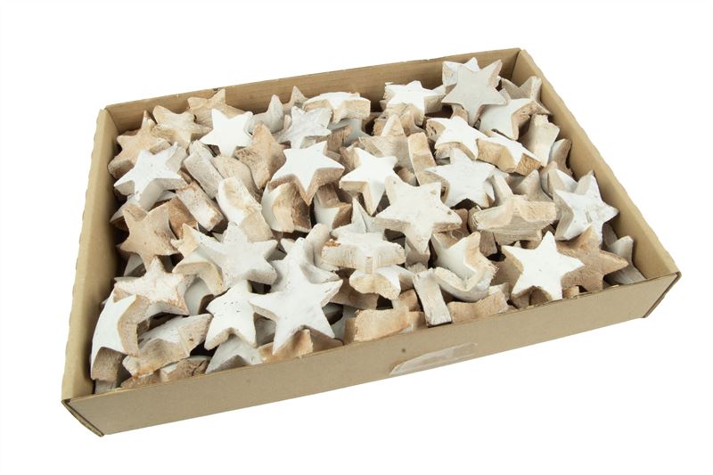 Kokosnoot sterren 5 cm misty wit100