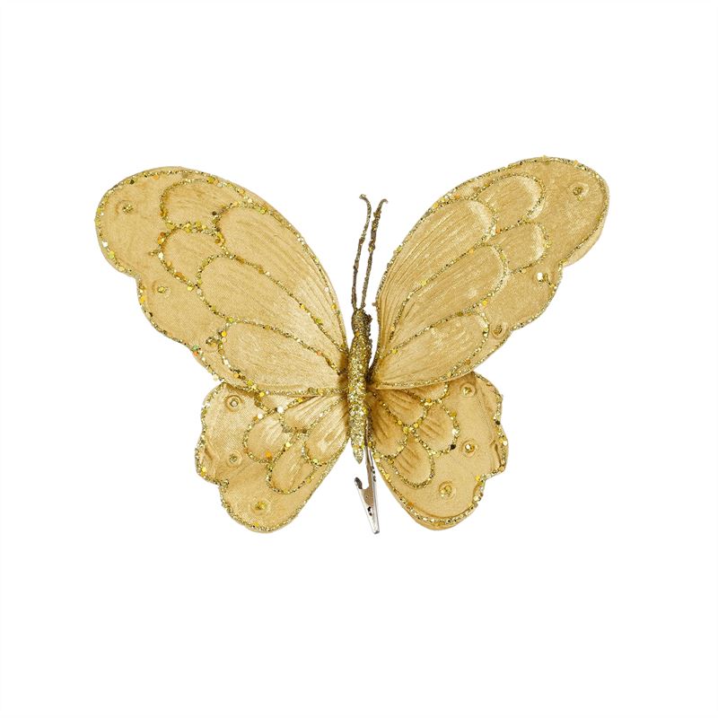 Clip vlinder goud l34xb25xh5cm
