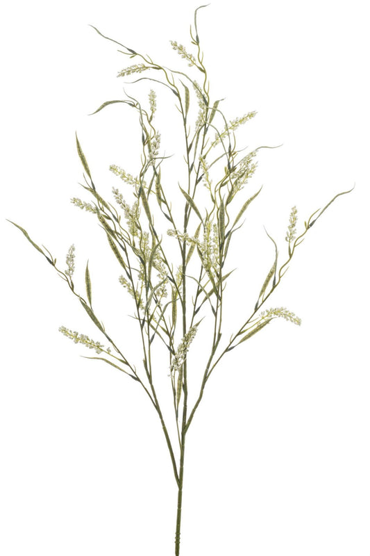 Grass flower spray white 110cm
