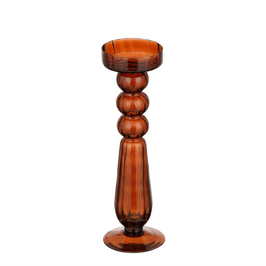 Rivka kandelaar d.bruin h30xd10cm