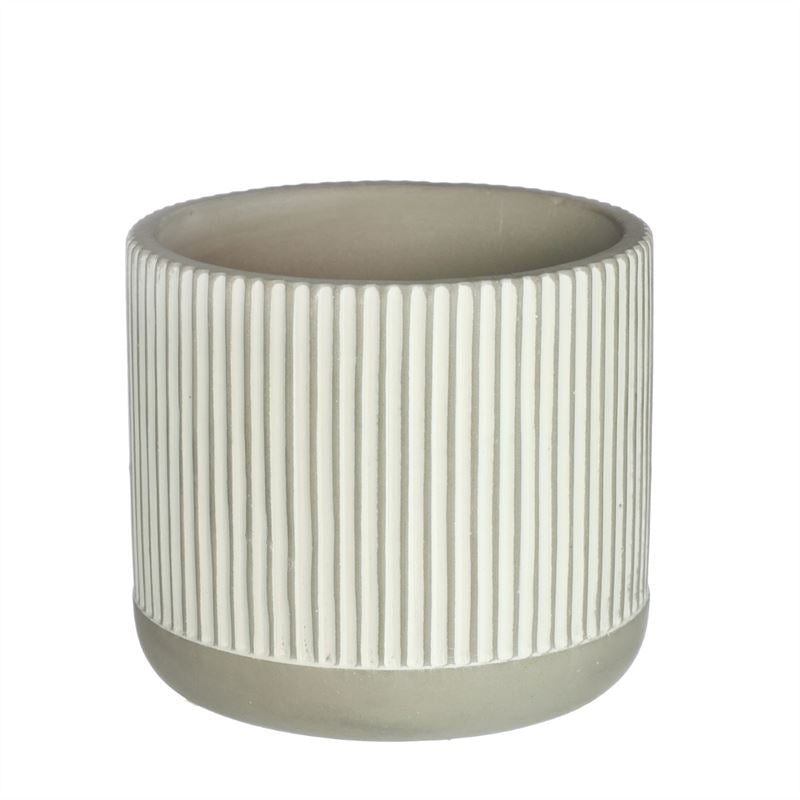 Pot Lines  D.12 h.10 cm grey