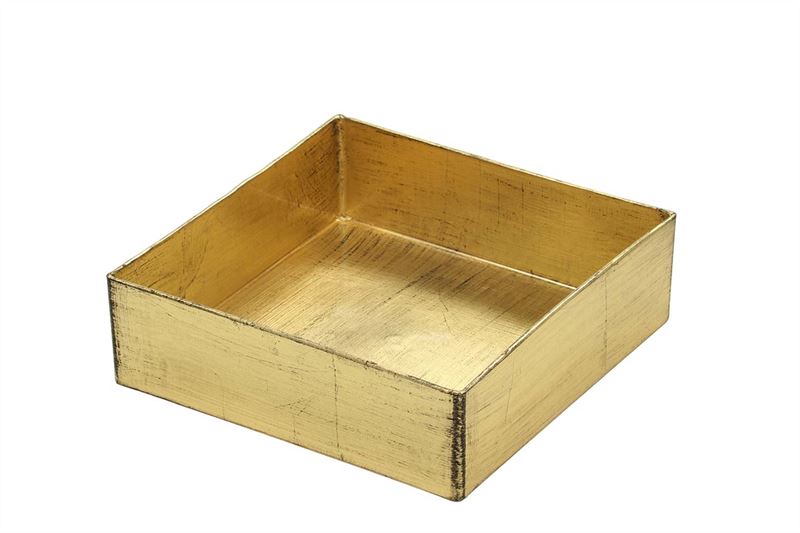 Schaal vierkant D.20cm rustiek goud