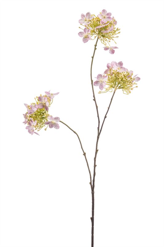 Hydrangea spray w buds lt pink 82cm