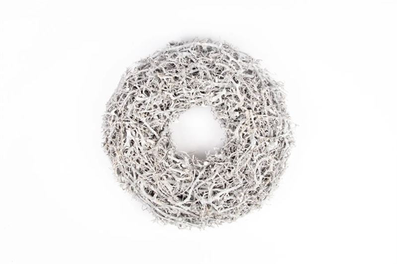 Krans bonsaihout 45 cm misty wit