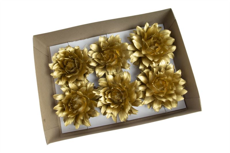 Rozen veren 10 cm met clip goud