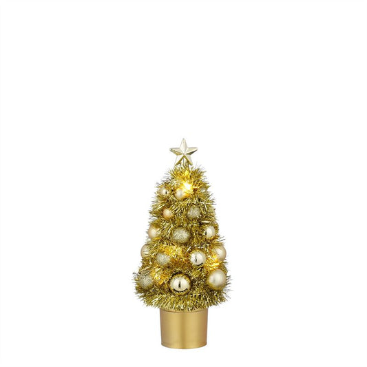 Kerstboom goud 10L BO h20,5xd10cm