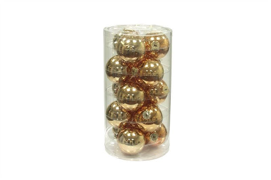 Kerstbal glas 80mm goud glans 15/ko
