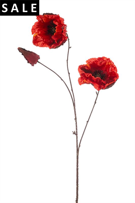 Klaproos spray x3 82cm rood