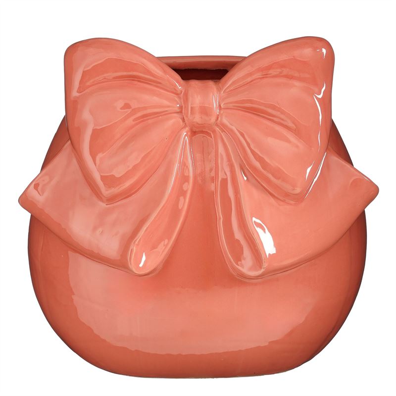 Vaas strik roze h28xd29,5cm