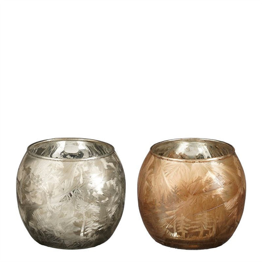 Theelicht zilver brons 2 ass h7xd8c