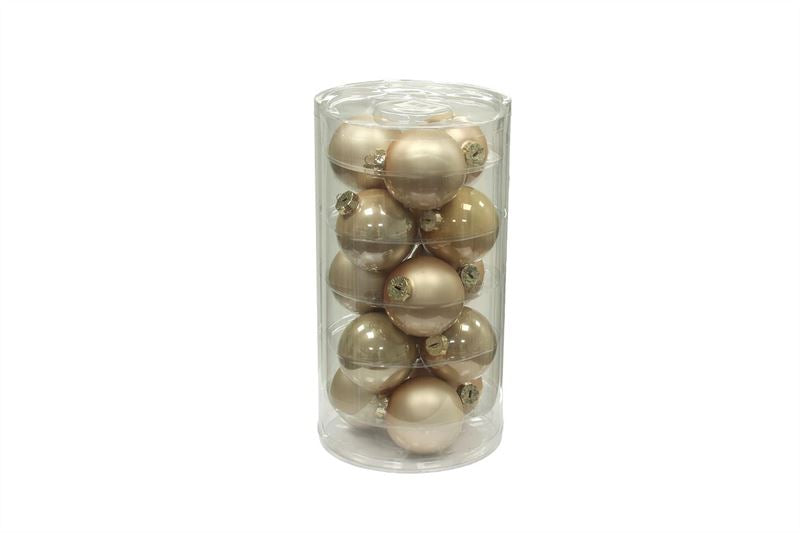 Kerstbal glas 80mm champagne pearl