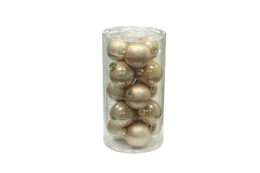 Kerstbal glas 80mm champagne pearl
