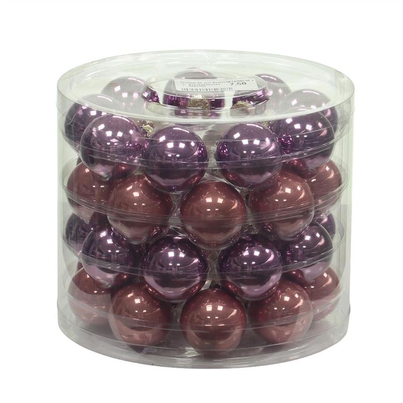 Kerstbal 40 mm Roze/Lila combi 36 s