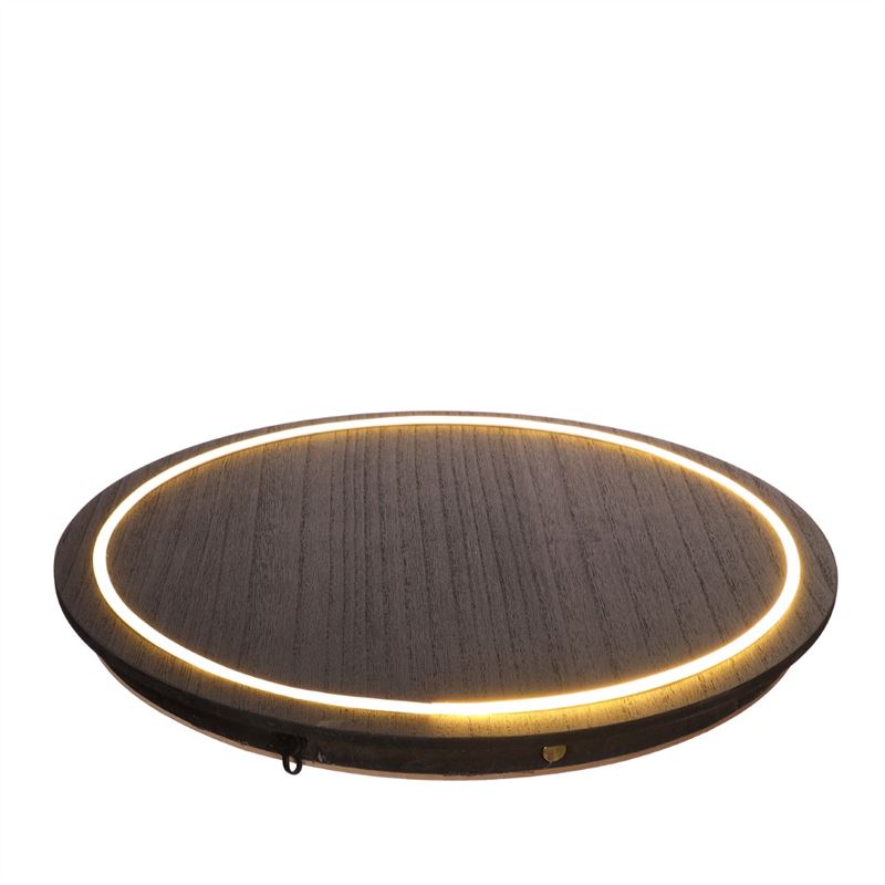 Wood w.neon light D.38 h2,6 cm touc