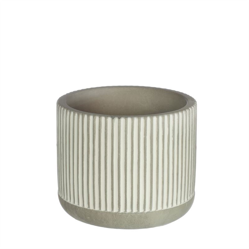 Pot Lines  D.10 h.8 cm grey