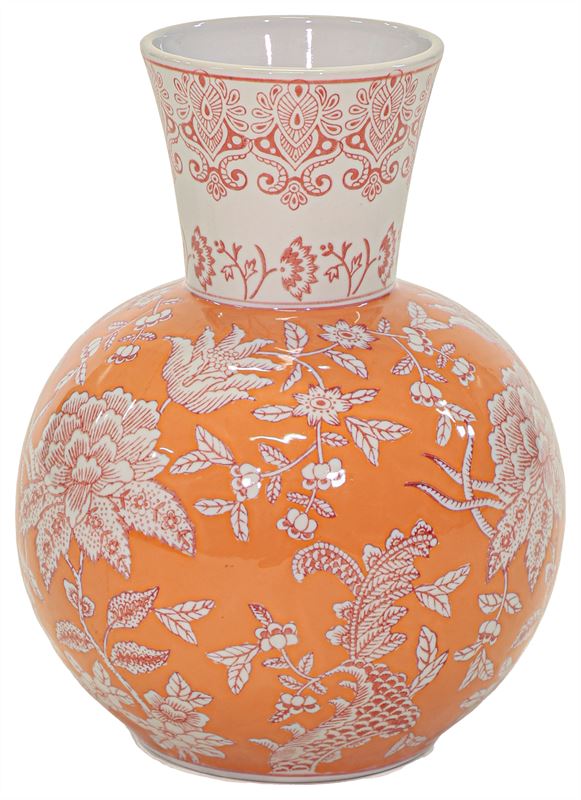 Vaas Qing groot D.23/H.30cm oranje/