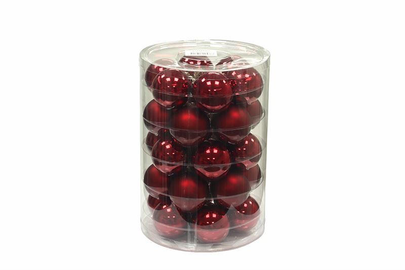 Kerstbal glas 57mm bordeaux combi 3