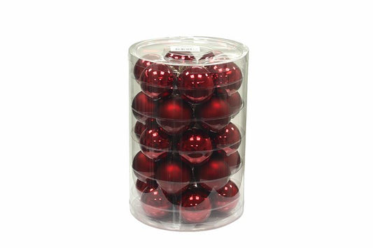 Kerstbal glas 57mm bordeaux combi 3