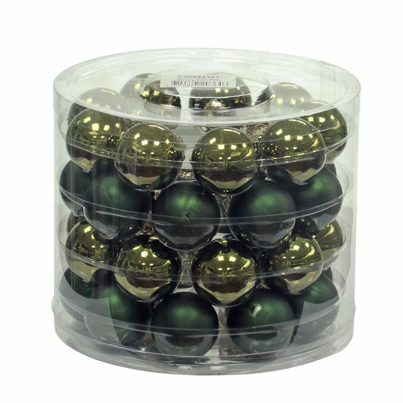 Kerstbal 40mm natuur groen combi 36