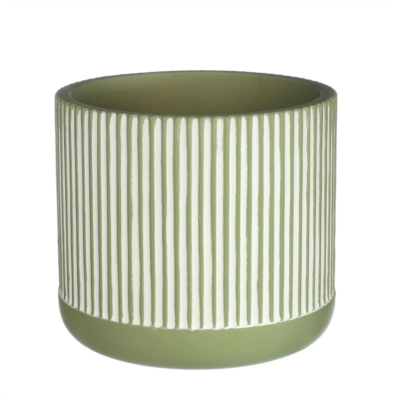 Pot Lines  D.14 h.12,5 cm grn