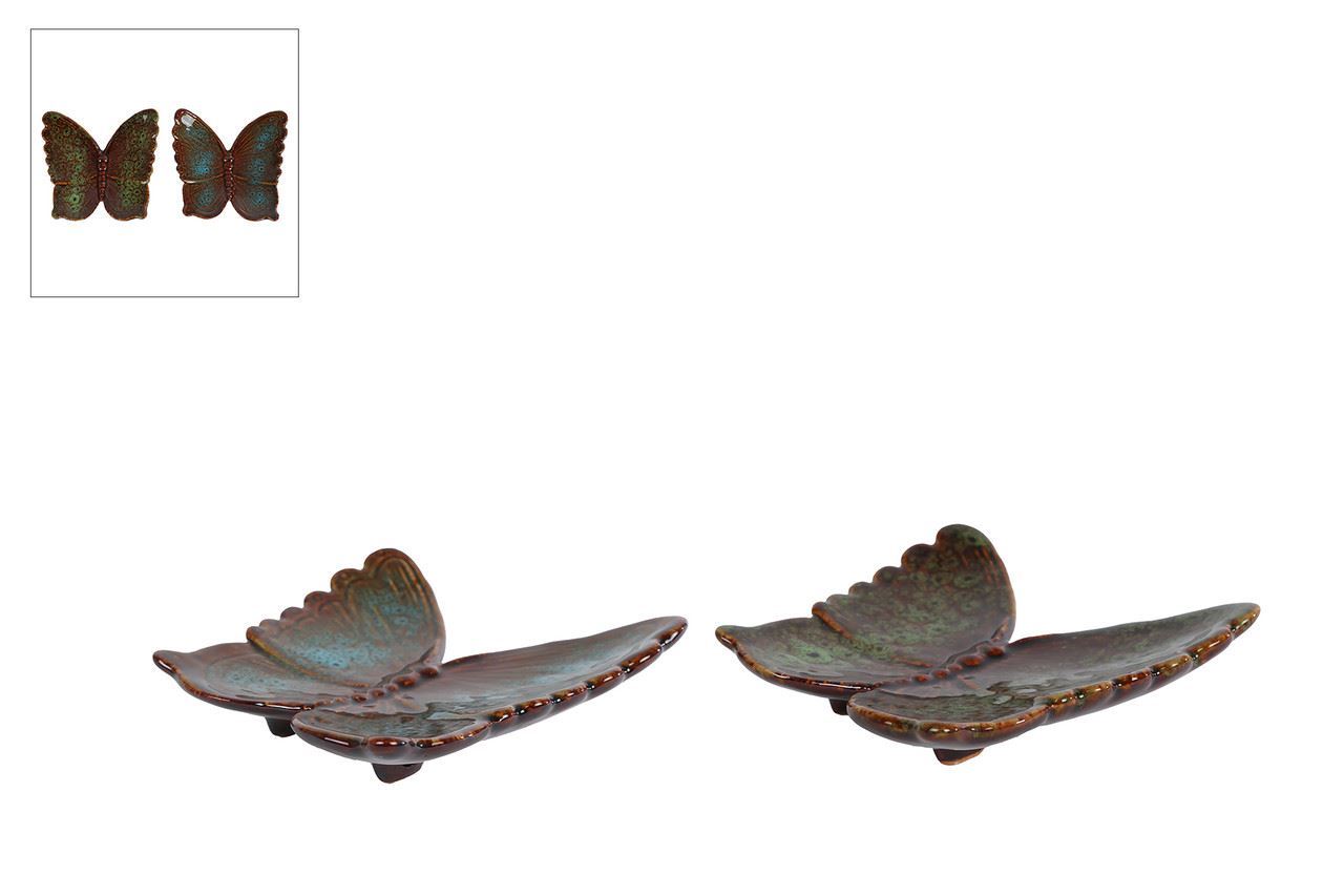 Sculptuur Butterfly S bl/gr. 12,5x1