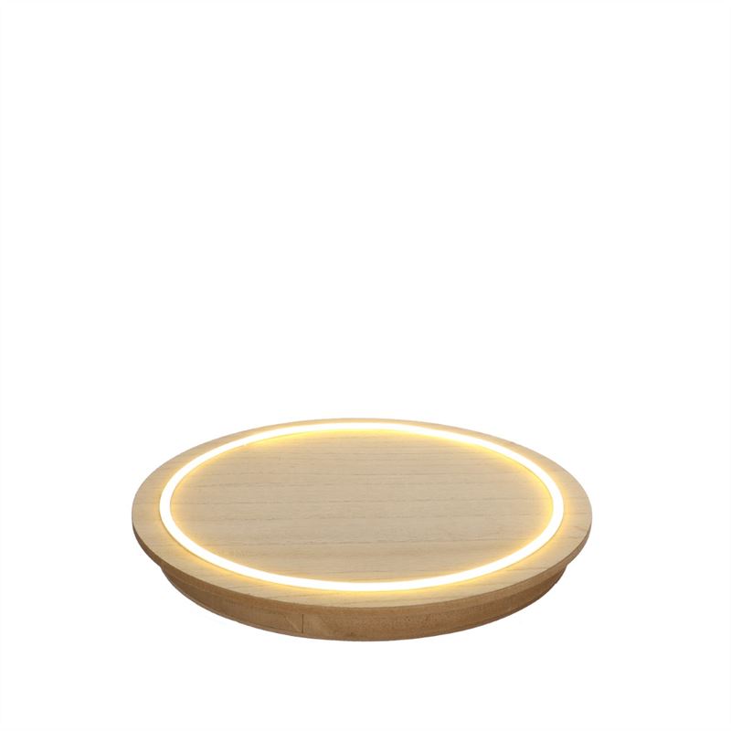 Wood neon light D.28 h2,6 cm touch