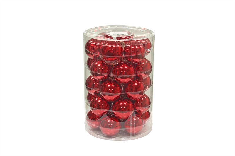 Kerstbal glas 57mm rood glans 30/ko
